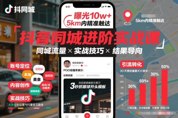 抖音同城进阶实战课，助你同城流量拿到结果-16888副业资讯