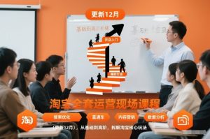 淘宝全套运营现场课程（更新12月），从基础到高阶，拆解淘宝核心玩法-16888副业资讯