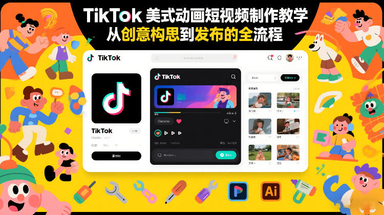 TikTok美式动画短视频制作教学，从创意构思到发布的全流程-16888副业资讯