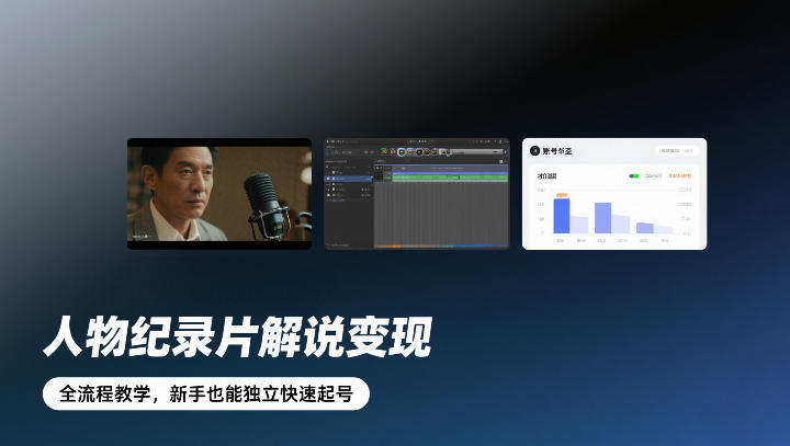 人物纪录片解说变现，全流程教学，新手也能独立快速起号-16888副业资讯