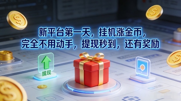 新平台第一天，挂G涨金币，完全不用动手，提现秒到，还有奖励【揭秘】-16888副业资讯