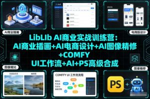 LibLIb AI商业实战训练营：AI商业插画+AI电商设计+AI图像精修+COMFY UI工作流+AI+PS高级合成-16888副业资讯