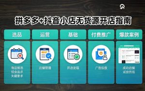 拼多多+抖音小店无货源开店，包括：选品、运营、基础、付费推广、爆款案例等(更新26年2月)-16888副业资讯