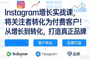 Instagram增长实战课，将关注者转化为付费客户！从增长到转化，打造真正品牌（双语字幕）-16888副业资讯