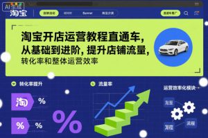 淘宝开店运营教程直通车，从基础到进阶，提升店铺流量，转化率和整体运营效率（更新26年1月）-16888副业资讯