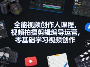 全能视频创作人课程，视频拍摄剪辑编导运营，零基础学习视频创作（更新2026年3月）-16888副业资讯