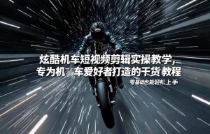 炫酷机车短视频剪辑实操教学，专为机车爱好者打造的干货教程，零基础也能轻松上手-16888副业资讯