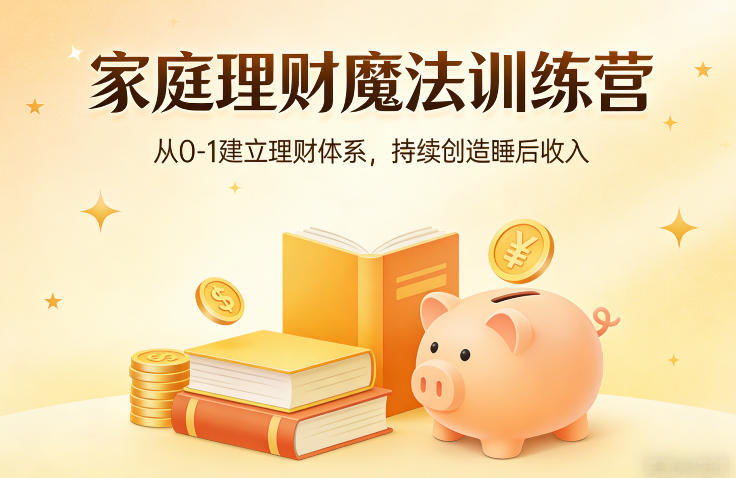 家庭理财魔法训练营，从0-1建立理财体系，持续创造睡后收入-16888副业资讯