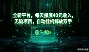 最新看广平台，每天保底30-4米，无脑项目，自动挂G解放双手【揭秘】-16888副业资讯