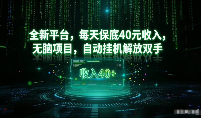最新看广平台，每天保底30-4米，无脑项目，自动挂G解放双手【揭秘】-16888副业资讯