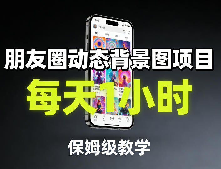 朋友圈动态背景图项目，每天1小时，保姆级教学-16888副业资讯