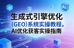 生成式引擎优化（GEO）系统实操教程，AI优化获客实操指南-16888副业资讯