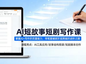 AI短故事短剧写作课，掌握AI+写作的双重能力，用笔墨铺就阶层跨越的进阶之路-16888副业资讯