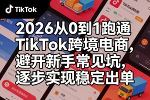 2026从0到1跑通TikTok跨境电商，避开新手常见坑，逐步实现稳定出单-16888副业资讯