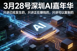 3月28号深圳AI嘉年华，只讲已经发生的，只讲正在賺钱的，只讲可以复制的-16888副业资讯