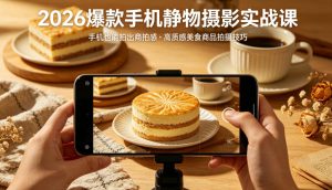2026爆款手机静物摄影实战课，手机也能拍出商拍感，学会拍出高质感美食商品-16888副业资讯