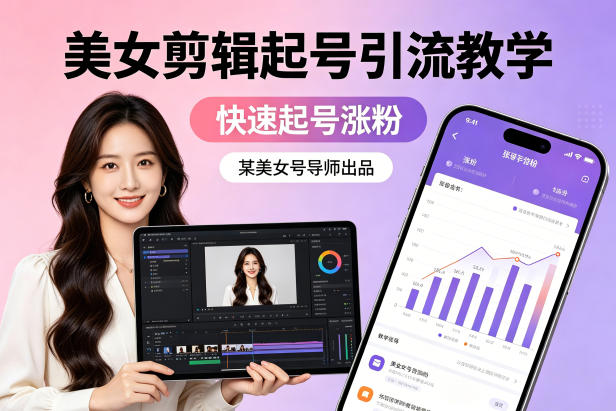 某美女号导师出品：美女剪辑起号引流教学，快速起号涨粉-16888副业资讯