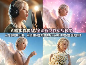AI虚拟偶像MV全流程制作实战教学，从导演视角出发，系统讲解虚拟偶像MV从0到1的完整创作流程-16888副业资讯