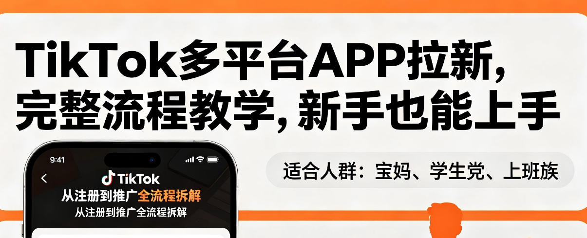TikTok多平台APP拉新，完整流程教学，新手也能上手，轻松出海搞美金-16888副业资讯