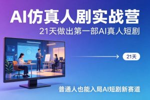 AI仿真人剧实战营，21天做出第一部AI真人短剧，普通人也能入局AI短剧新赛道-16888副业资讯