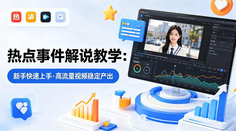 某大V的热点事件解说教学，新手也能快速上手，稳定产出高流量解说视频-16888副业资讯