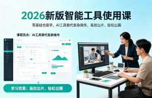 2026新版智能工具使用课，零基础也能学，用AI工具替代复杂操作，高效出片、轻松出圈-16888副业资讯