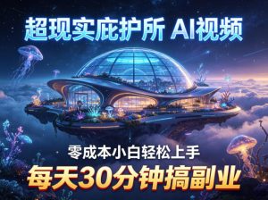 超现实庇护所AI视频项目拆解，零成本小白轻松上手，每天30分钟搞副业-16888副业资讯