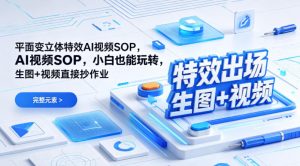 （特效出场）平面变立体特效AI视频SOP，小白也能玩转，生图+视频直接抄作业-16888副业资讯