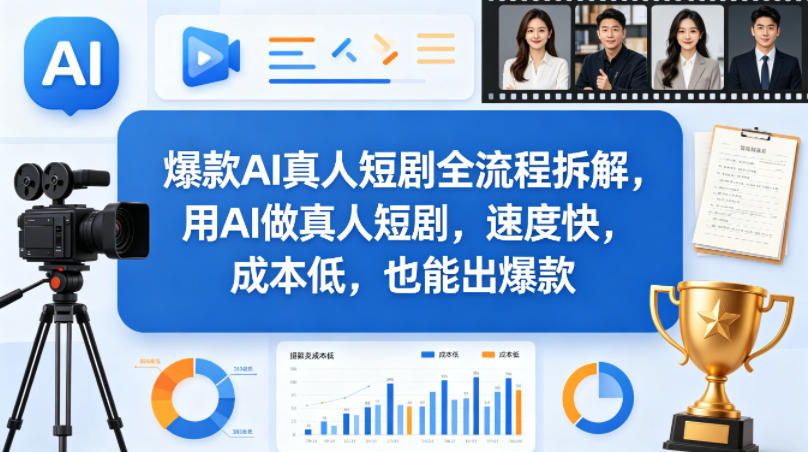爆款AI真人短剧全流程拆解，用AI做真人短剧，速度快，成本低，也能出爆款-16888副业资讯