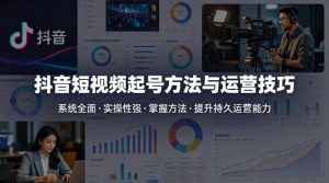 抖音短视频起号方法和运营技巧，内容系统全面实操性强，掌握起号方法，提升账号持久运营能力-16888副业资讯