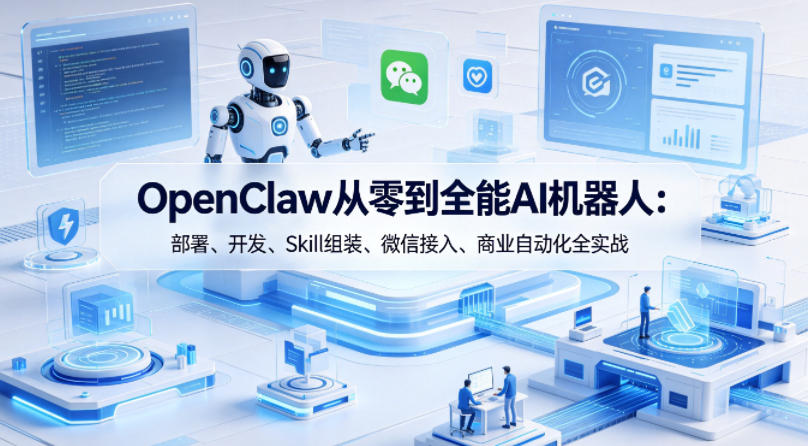 OpenClaw从零到全能AI机器人：部署、开发、Skill组装、微信接入、商业自动化全实战-16888副业资讯