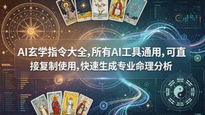 AI玄学指令大全，所有AI工具通用，可直接复制使用，快速生成专业命理分析-16888副业资讯