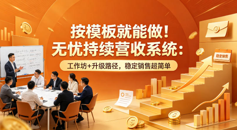 按模板就能做！无忧持续营收系统：工作坊+升级路径，稳定销售超简单【原创双语字幕】-16888副业资讯