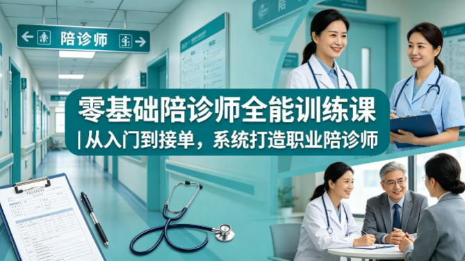 零基础陪诊师全能训练课｜从入门到接单，系统打造职业陪诊师-16888副业资讯
