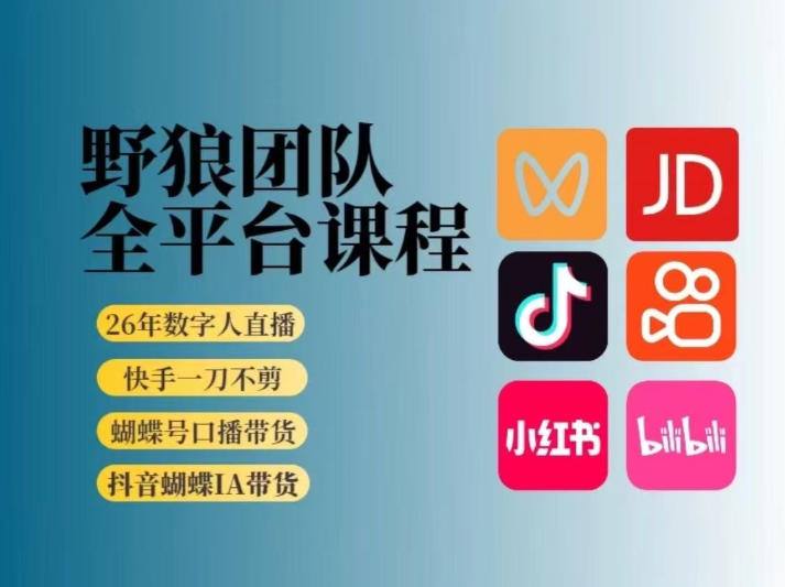 野狼团队2026新版全平台短视频带货教学，打开流量突破口，开始Ai带货（更新26年4月25日）-16888副业资讯