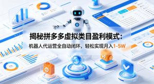 揭秘拼多多虚拟类目盈利模式：机器人代运营全自动闭环，轻松实现月入1-5W-16888副业资讯