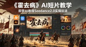 《霍去病》AI短片教学，即梦AI教程Seedance2.0实操玩法-16888副业资讯