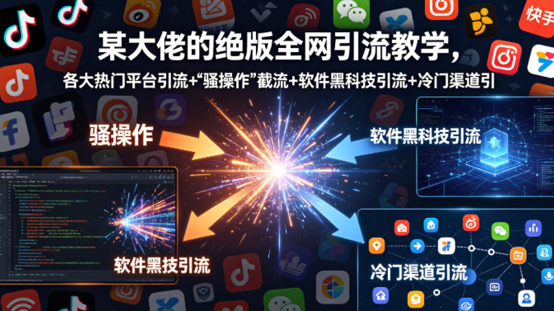 某大佬的绝版全网引流教学，各大热门平台引流+”骚操作”截流+软件黑科技引流+冷门渠道引流等-16888副业资讯