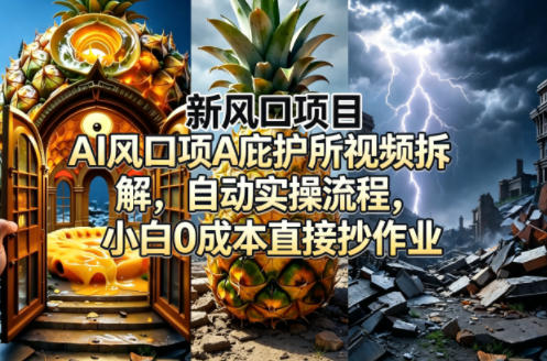 新风口项目AI庇护所视频拆解，自动实操流程，小白0成本直接抄作业-16888副业资讯