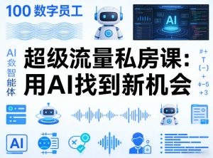 你的AI数字员工100个智能体，超级流量私房课，用AI找到新机会-16888副业资讯