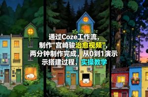 通过Coze工作流制作《宫崎骏治愈视频》，两分钟制作完成，从0到1演示搭建过程，实操教学-16888副业资讯