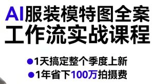 AI服装模特图全案工作流实战课程，1天搞定整个季度上新，1年省下100W拍摄费-16888副业资讯