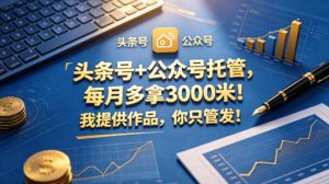 头条号+公众号托管，每月多拿3000米！我提供作品，你只管发！【揭秘】-16888副业资讯