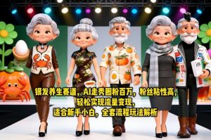 银发养生赛道，AI走秀圈粉百万，粉丝粘性高，轻松实现流量变现，适合新手小白，全套流程玩法解析-16888副业资讯