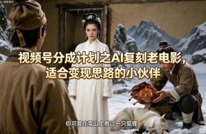 视频号分成计划之AI复刻老电影，适合变现思路的小伙伴-16888副业资讯