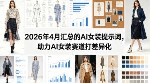 2026年4月汇总的AI女装提示词，助力AI女装赛道打差异化-16888副业资讯