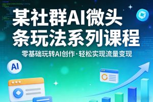 某社群的AI微头条玩法系列课程，零基础玩转AI创作，轻松实现流量变现-16888副业资讯