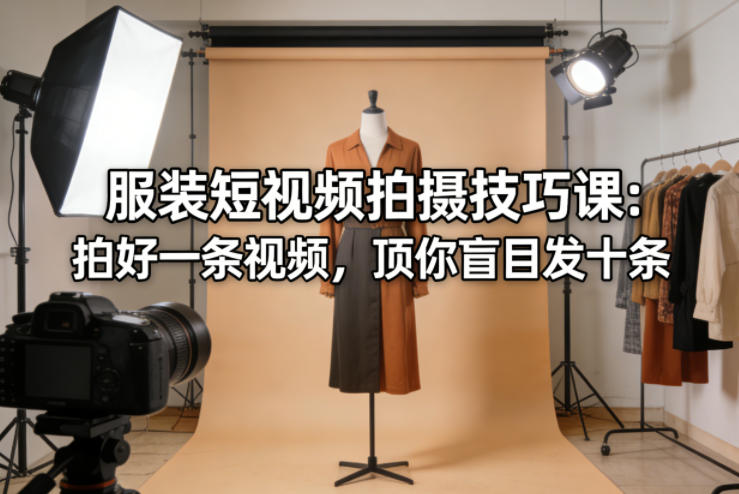 服装短视频拍摄技巧课：拍好一条视频，顶你盲目发十条-16888副业资讯