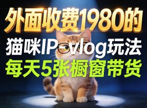 宠物赛道猫咪IP-vlog玩法，26条视频涨粉29W，每天5张橱窗带货拆解-16888副业资讯