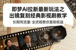 即梦AI拉新最新玩法之出镜复刻经典影视剧教学，长期有流量，全流程教你复制收益-16888副业资讯